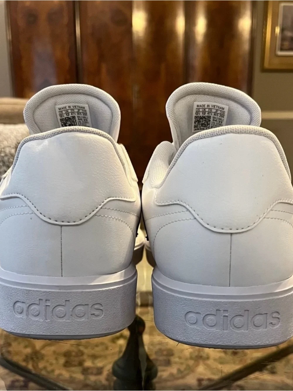 Adidas Courtblock IF4033 Men’s 12.5 White Black Sneakers Court Shoes